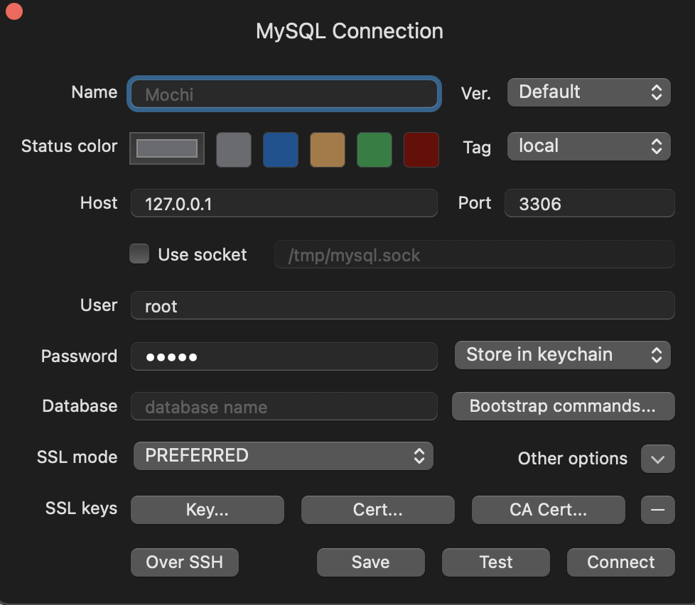 TablePlus Configuration